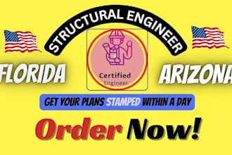 review stamp as licensed civil and structural engineer in florida and arizona