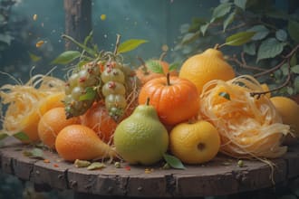 illustrate digitally realistic fruits or veggies
