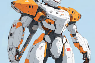 create a sci fi robot and mecha concept art