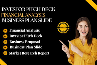 design business plan slide investor pitch deck, market research analysis report