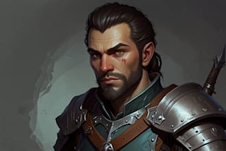 draw a fantasy character design and dnd character art