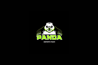 design a custom panda mascot logo for your brand or team