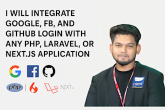 integrate google, fb and github login with any PHP laravel or nextjs