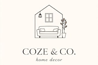 create hand drawn feminine boho botanical minimalist logo