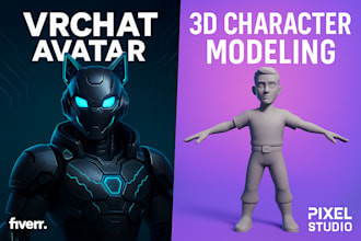 create high quality 3d character models for games, animation, or VR