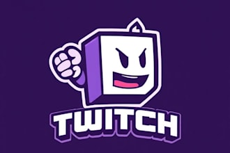 design a twitch logo, cartoon, gaming, or esports design