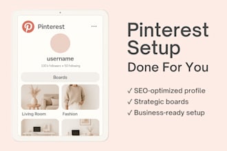 set up your pinterest account with SEO, boards and branding