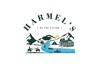 design aesthetics mountain cabin resort logo