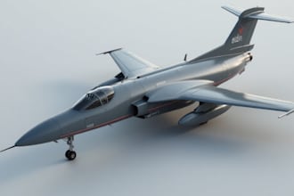 create realistic 3d airplane jet or aircraft model with animation and rendering
