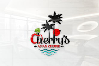 design a unique asian seafood restaurant logo for your brand