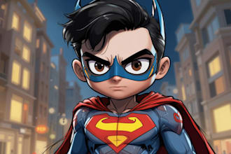 desing you as a superhero cartoon character