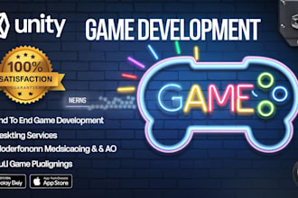 develop a unity game with custom UI, animations, and gameplay mechanics