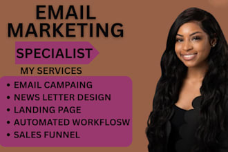 setup or manage shopify klaviyo email marketing, mailchimp, mailerlite expert