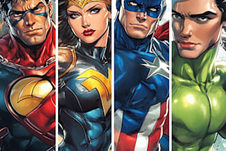 draw marvel or dc comic style custom illustration