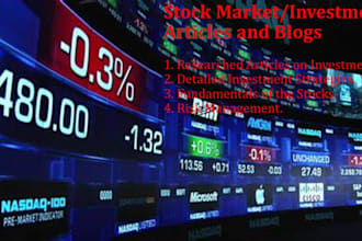 write on research and analysis on stock market and investment