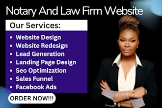 create a professional notary, lawyer, legal, attorney or law firm website leads