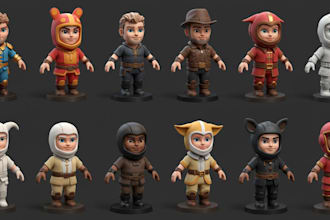sculpt 3d models 3d characters miniatures  and action figures for 3d printing