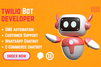 automate twilio SMS, build dialogflow ai, whatsapp chatbot, nlp integration