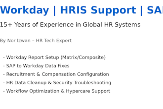 configure, troubleshoot, and optimize your workday HR system