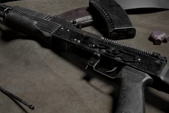 model realistic 3d guns and weapon assets for game art and game ready use