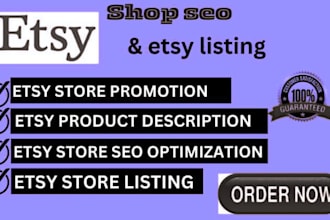 create a professional etsy shop promotion SEO product listings with real traffic