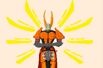 be creating pixel designs of characters or backgrounds