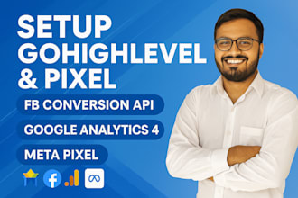 setup gohighlevel facebook pixel fb conversion API google analytics 4 meta pixel