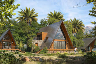 do 3d architectural visualization 3d rendering cabin design