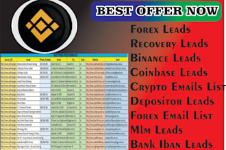 provide valid forex leads, crypto forex lead, live forex leads, coinbase lead