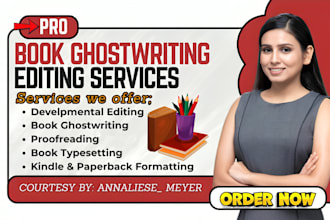 book editing and formatting proofreading developmental editor ghost book writer