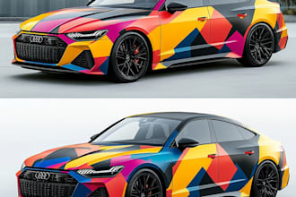 draw car wrap design,vehicle decals or sticker wraps design
