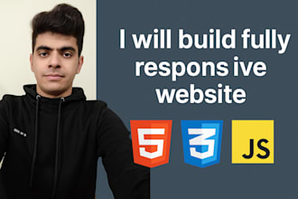 develop a responsive website using html css  react js and java spring boot