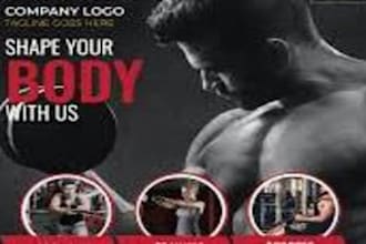 design gym flyer, sport flyer and fitness poster