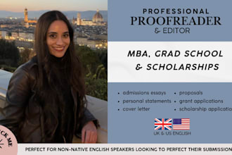 edit your prestigious university, MBA or grad school application