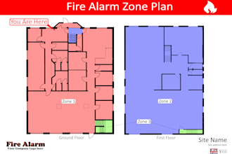create a fire zone plan as a3 colour PDF