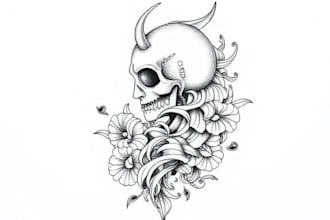 make minimalist line art tattoo with my style