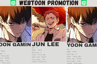 do organic and viral webtoon promotion, wattpad, manga, tapas to target audience