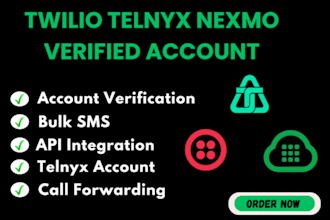 verified twilio telnyx account, 3cx setup, IVR, sip trunk, call flow, did number
