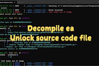 reverse engineer exe, dll decompile forex ea unlock and indict file source code
