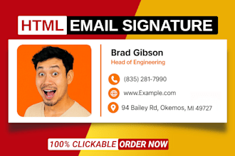 design modern and clickable HTML email signatures