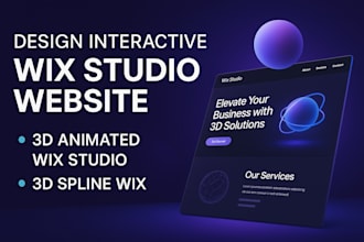 design interactive wix studio website, 3d animated wix studio, 3d spline wix