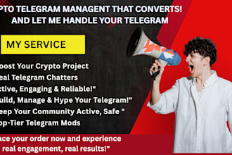 be telegram community manager or crypto  management hyper, telegram chatters