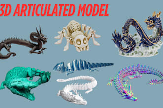 design 3d articulated model 3d doll 3d toy flexi 3d character model for 3d print