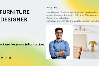 design a luxury furniture website store with shopify, 3d interior design