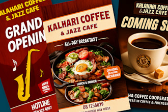 design professional flyers and posters for your restaurant, school anything