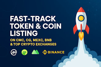 fast track token or coin listing on cmc, cg mexc, bnb top crypto exchanges
