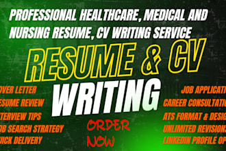 write or edit nursing, medical and healthcare CV or resume