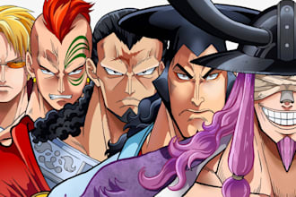 draw youtube thumbnail for one piece solo leveling blue lock other anime manga