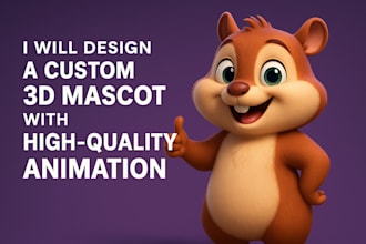 design cute 3d character 3d mascot for game, animation toy using blender, zbrush