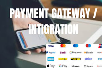 integrate stripe, paypal, google pay, apple pay, or other payment gateways